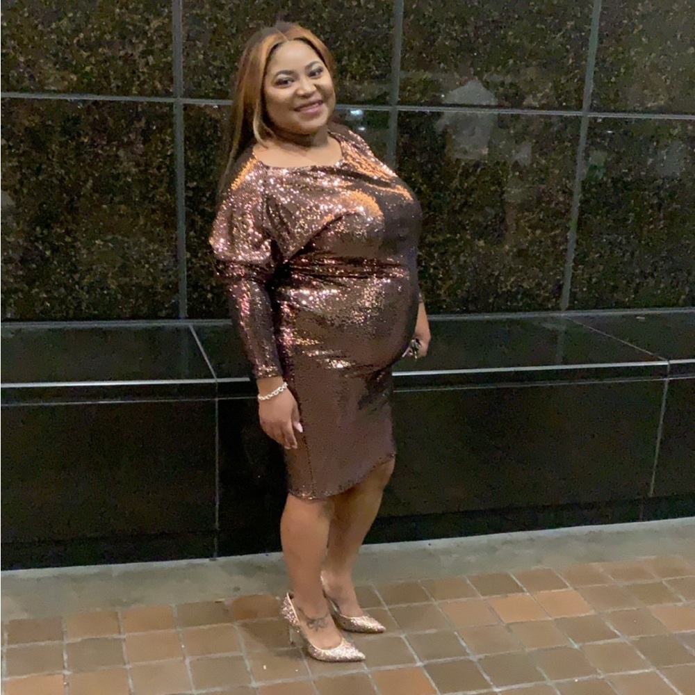 Fashion Nova Sequin Gold Casino Night Dress